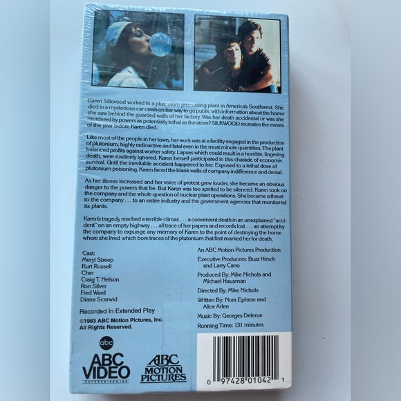Factory sealed Silkwood (VHS, 1983) Cher, Kurt Russell Meryl Streep watermark - Picture 2 of 3